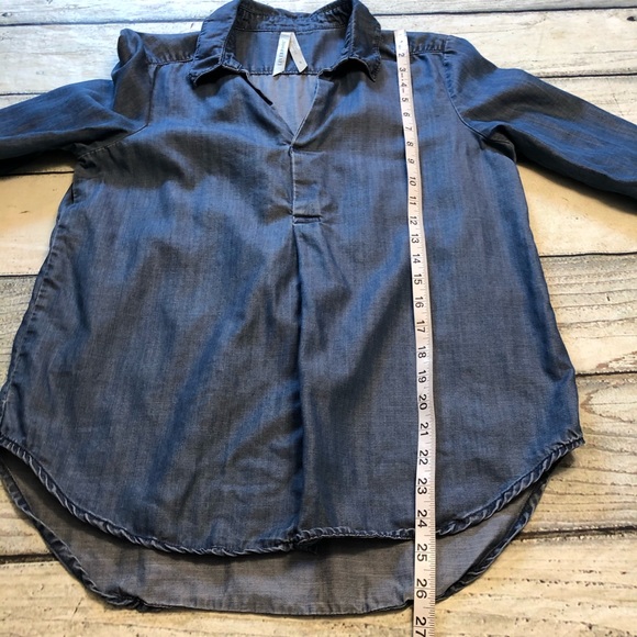 Liverpool chambray denim 3 quarter sleeve shirt S - Picture 5 of 6